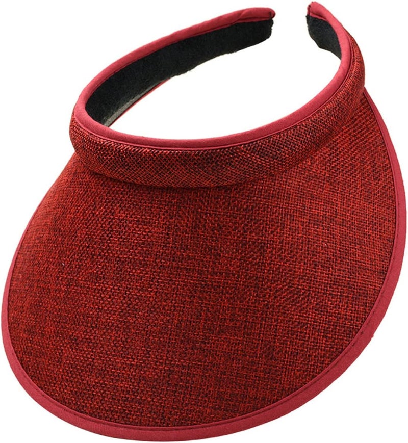 jecvxor Cloth Covered Slip-On Visor for Women, Adjustable Cap Sports Sun Visors for Men - Image 1